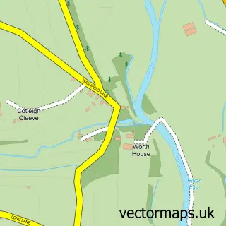 Street map sample of Lower Washfield, Devon