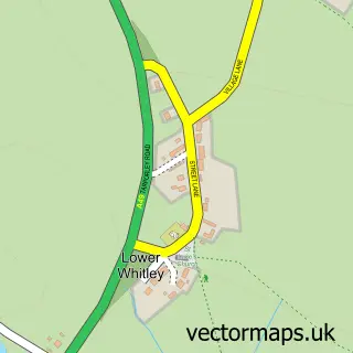 Street map sample of Lower Whitley, Cheshire