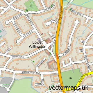 Street map sample of Lower Willingdon, East Sussex