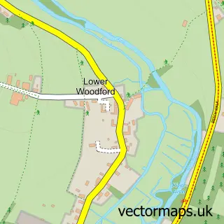 Street map sample of Lower Woodford, Wiltshire
