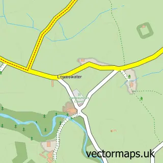 Street map sample of Loweswater, Cumbria