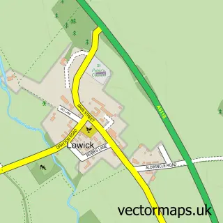 Street map sample of Lowick, Northamptonshire