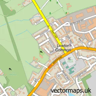 Street map sample of Lowton Common, Greater Manchester