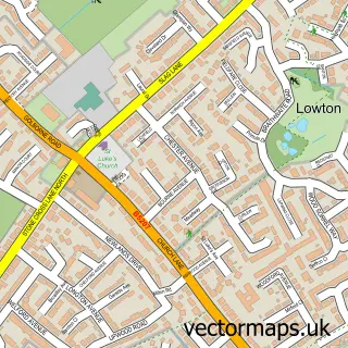 Street map sample of Lowton St Luke's, Greater Manchester