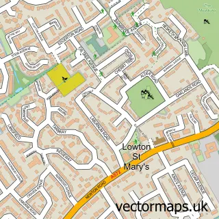 Street map sample of Lowton St Mary's, Greater Manchester