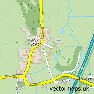 Street map sample of Loxton, Somerset