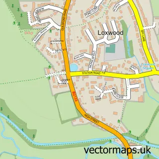 Street map sample of Loxwood, West Sussex