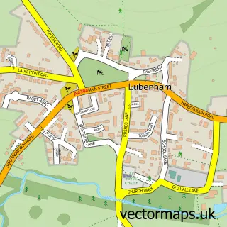 Street map sample of Lubenham, Leicestershire