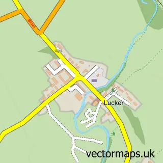 Street map sample of Lucker, Northumberland