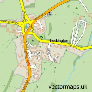Street map sample of Luckington, Wiltshire