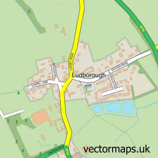 Street map sample of Ludborough, Lincolnshire