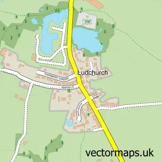 Street map sample of Ludchurch, Dyfed