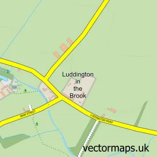 Street map sample of Luddington in the Brook, Northamptonshire