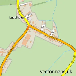 Street map sample of Luddington, Lincolnshire