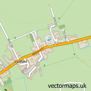 Street map sample of Ludford Magna, Lincolnshire