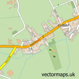Street map sample of Ludford Parva, Lincolnshire