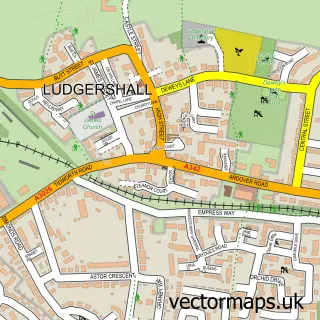 Street map sample of Ludgershall, Wiltshire