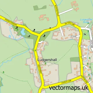 Street map sample of Ludgershall, Buckinghamshire
