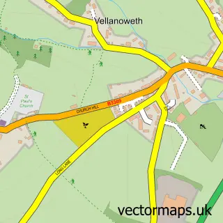 Street map sample of Ludgvan, Cornwall