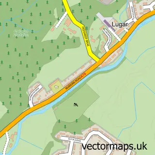 Street map sample of Lugar, Ayrshire and Arran