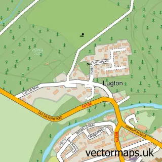 Street map sample of Lugton, Midlothian