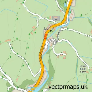 Street map sample of Lumb, Lancashire