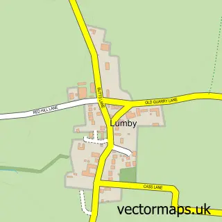 Street map sample of Lumby, North Yorkshire