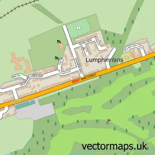 Street map sample of Lumphinnans, Fife
