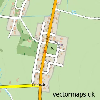 Street map sample of Lumsden, Aberdeenshire