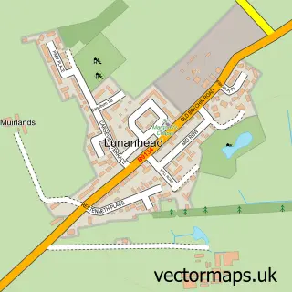 Street map sample of Lunanhead, Angus