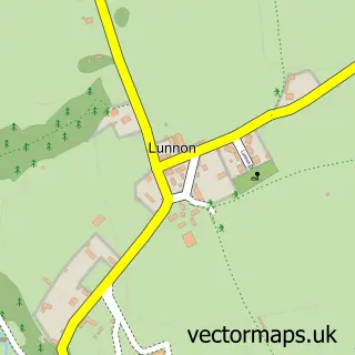 Street map sample of Lunnon, West Glamorgan