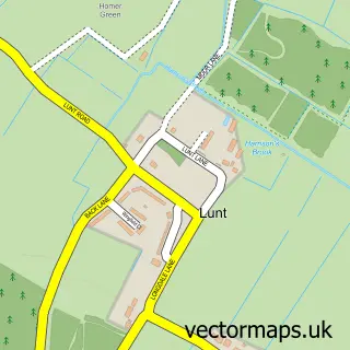 Street map sample of Lunt, Merseyside