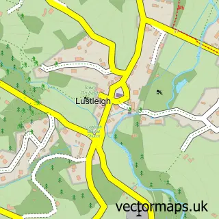 Street map sample of Lustleigh, Devon