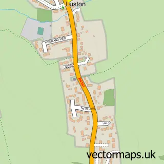 Street map sample of Luston, Herefordshire