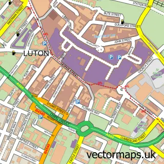 Street map sample of Luton, Bedfordshire