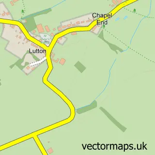 Street map sample of Lutton, Northamptonshire