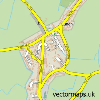 Street map sample of Lutton, Lincolnshire