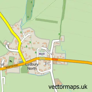 Street map sample of Lydbury North, Shropshire
