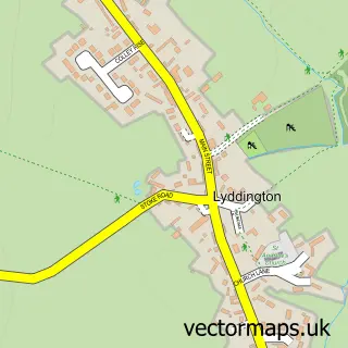 Street map sample of Lyddington, Rutland