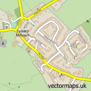 Street map sample of Lydiard Millicent, Wiltshire