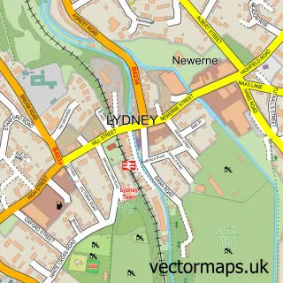 Street map sample of Lydney, Gloucestershire