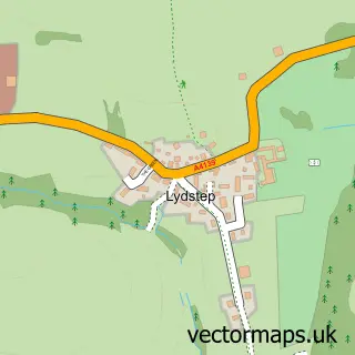 Street map sample of Lydstep, Dyfed