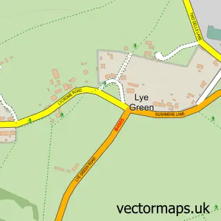 Street map sample of Lye Green, Buckinghamshire