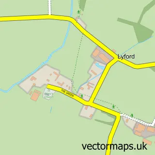 Street map sample of Lyford, Oxfordshire