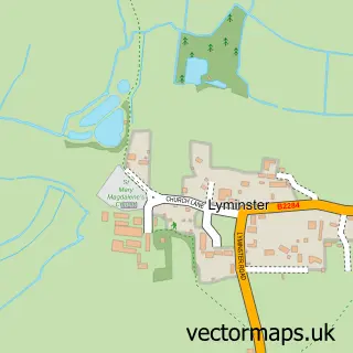 Street map sample of Lyminster, West Sussex