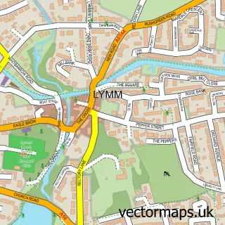 Street map sample of Lymm, Cheshire