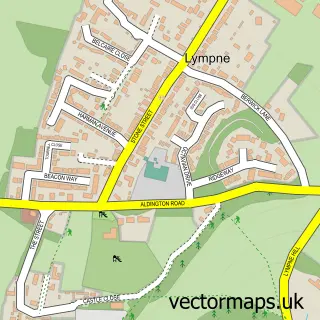 Street map sample of Lympne, Kent