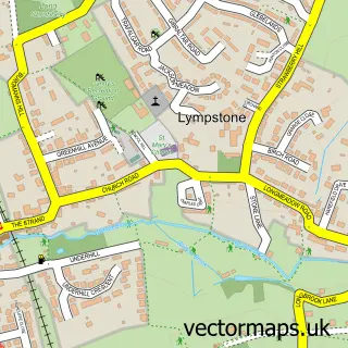 Street map sample of Lympstone, Devon