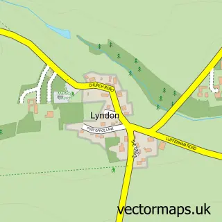 Street map sample of Lyndon, Rutland