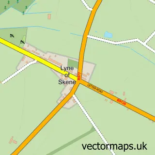 Street map sample of Lyne of Skene, Aberdeenshire